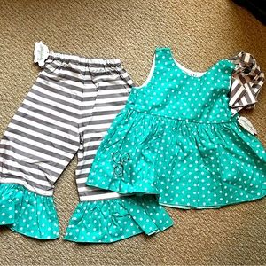 NEW Lolly Wolly Doodle set size 5 monogrammed S